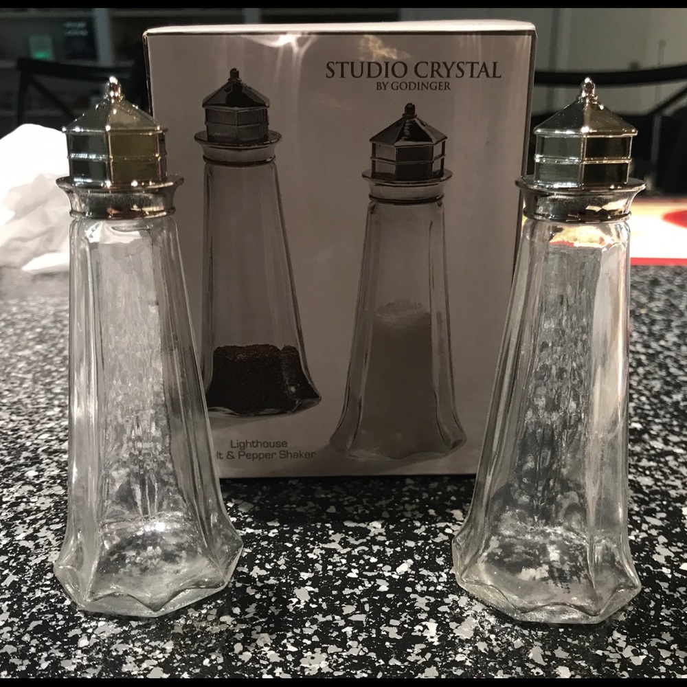 Godinger Crystal Lighthouse Salt & Pepper Set
